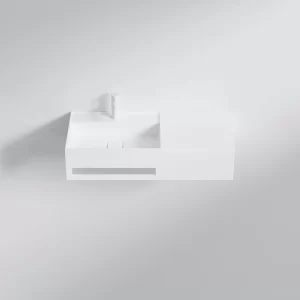 Wall mounted washbasin rectangular made of Solid Surface